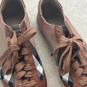 Burberry Nova Check Brown Canvas and Leather Checkered Sneakers